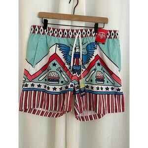 NWT CHUBBIES The Eagle's Landing Patriotic Swimsuit Swim Trunks Baseball…